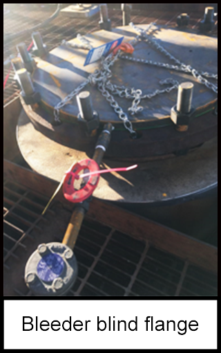 A bleeder blind flange 